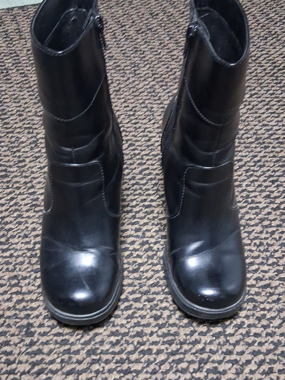 Alpine Black Leather Ankle Boots with Side Zip